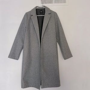 Zara Felt Texture Coat Size L Grey
